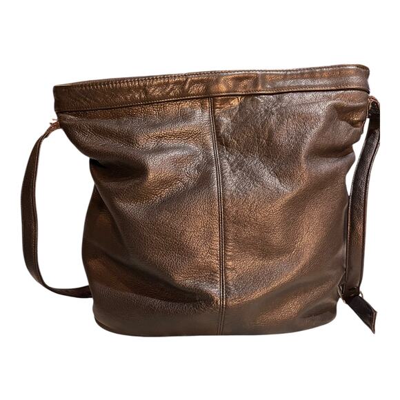 Toni Large Black Leather Crossbody Bag Adjustable Strap Zip Top Classic Purse - Picture 3 of 10